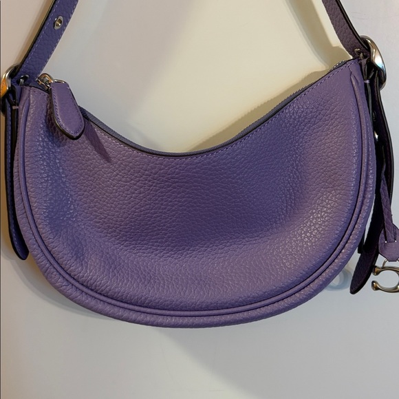 Coach Luna Shoulder Bag in Soft Purple Pebbled Leather - Picture 3 of 9